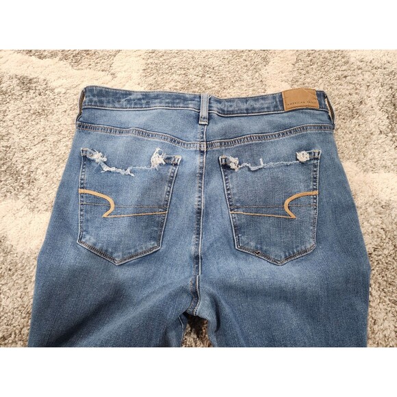 American Eagle Size 10 Med Wash Distressed Super Hi-Rise Jegging Dream Jeans - Picture 9 of 12